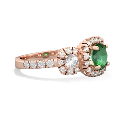 Lab Emerald Regal Halo 14K Rose Gold ring R5350