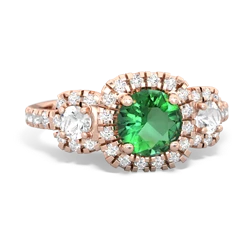 Lab Emerald Regal Halo 14K Rose Gold ring R5350