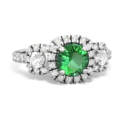 Lab Emerald Regal Halo 14K White Gold ring R5350