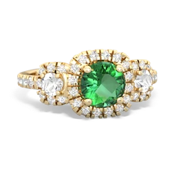 Lab Emerald Regal Halo 14K Yellow Gold ring R5350