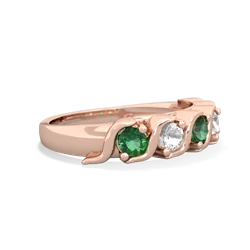 Lab Emerald Anniversary Band 14K Rose Gold ring R2089