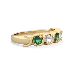 Lab Emerald Anniversary Band 14K Yellow Gold ring R2089