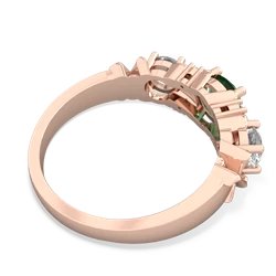 Lab Emerald Hugs And Kisses 14K Rose Gold ring R5016