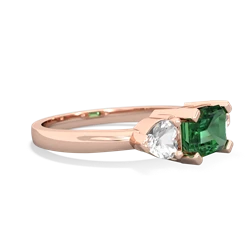 Lab Emerald Three Stone 14K Rose Gold ring R5235