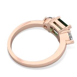 Lab Emerald Three Stone 14K Rose Gold ring R5235