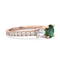 Lab Emerald Pave Trellis 14K Rose Gold ring R5500