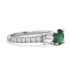 Lab Emerald Pave Trellis 14K White Gold ring R5500