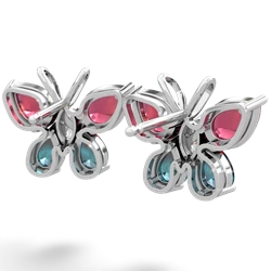 Lab Ruby Butterfly 14K White Gold earrings E2215