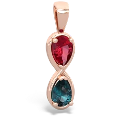 Lab Ruby Infinity 14K Rose Gold pendant P5050