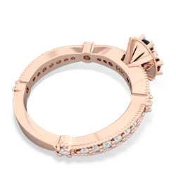 Lab Ruby Sparkling Tiara Cluster 14K Rose Gold ring R26293RD