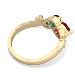 Lab Ruby Floral Elegance 14K Yellow Gold ring R5790