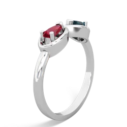 Lab Ruby Infinity 14K White Gold ring R5050