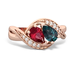 Lab Ruby Summer Winds 14K Rose Gold ring R5342