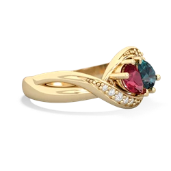 Lab Ruby Summer Winds 14K Yellow Gold ring R5342