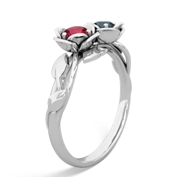 Lab Ruby Rose Garden 14K White Gold ring R5510