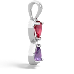 Lab Ruby Infinity 14K White Gold pendant P5050