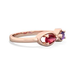 Lab Ruby Infinity 14K Rose Gold ring R5050