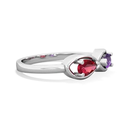 Lab Ruby Infinity 14K White Gold ring R5050