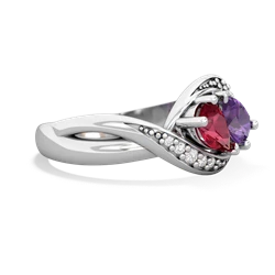 Lab Ruby Summer Winds 14K White Gold ring R5342