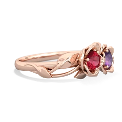 Lab Ruby Rose Garden 14K Rose Gold ring R5510