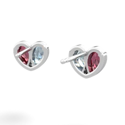 Lab Ruby 'Our Heart' 14K White Gold earrings E5072