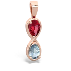 Lab Ruby Infinity 14K Rose Gold pendant P5050