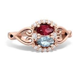 Lab Ruby Love Nest 14K Rose Gold ring R5860