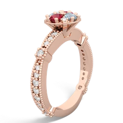 Lab Ruby Sparkling Tiara Cluster 14K Rose Gold ring R26293RD