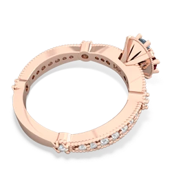 Lab Ruby Sparkling Tiara Cluster 14K Rose Gold ring R26293RD