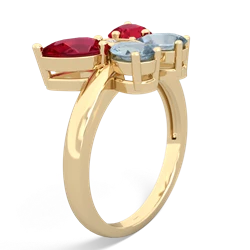 Lab Ruby Butterfly 14K Yellow Gold ring R2215