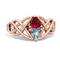 Lab Ruby Keepsake Celtic Knot 14K Rose Gold ring R5300