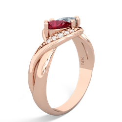 Lab Ruby Summer Winds 14K Rose Gold ring R5342