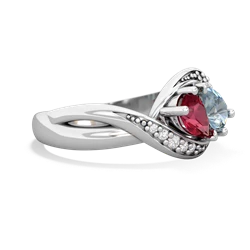 Lab Ruby Summer Winds 14K White Gold ring R5342