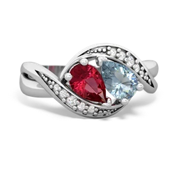 Lab Ruby Summer Winds 14K White Gold ring R5342