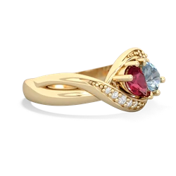 Lab Ruby Summer Winds 14K Yellow Gold ring R5342