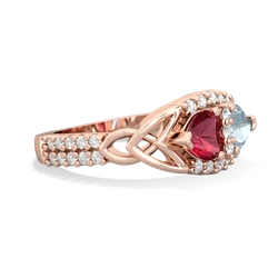 Lab Ruby Sparkling Celtic Knot 14K Rose Gold ring R2645