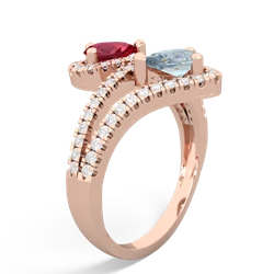 Lab Ruby Diamond Dazzler 14K Rose Gold ring R3000