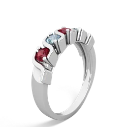 Lab Ruby Anniversary Band 14K White Gold ring R2089