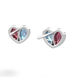 Lab Ruby 'Our Heart' 14K White Gold earrings E5072