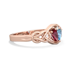 Lab Ruby Celtic Love Knot 14K Rose Gold ring R5420