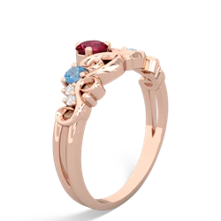 Lab Ruby Crown Keepsake 14K Rose Gold ring R5740