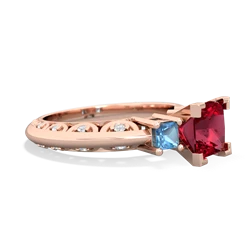 Lab Ruby Eternal Embrace Engagement 14K Rose Gold ring C2001