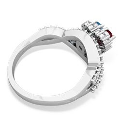 Lab Ruby Diamond Twist 'One Heart' 14K White Gold ring R2640HRT