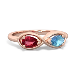 Lab Ruby Infinity 14K Rose Gold ring R5050