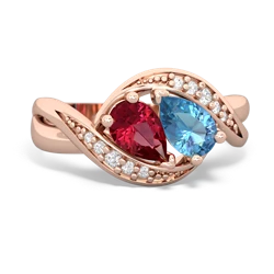 Lab Ruby Summer Winds 14K Rose Gold ring R5342