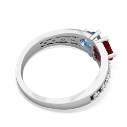 Lab Ruby Heart To Heart 14K White Gold ring R3342