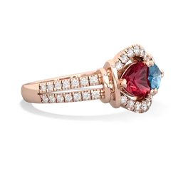 Lab Ruby Art-Deco Keepsake 14K Rose Gold ring R5630