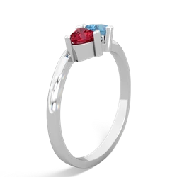 Lab Ruby Sweethearts 14K White Gold ring R5260