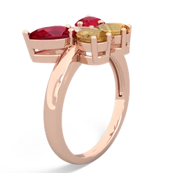 Lab Ruby Butterfly 14K Rose Gold ring R2215