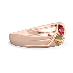 Lab Ruby Men's Streamline 14K Rose Gold ring R0460